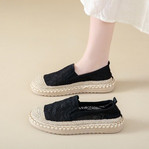 Mocassins plats décontractés pour femmes, nouvelle collection été 2025, en maille respirante tissée, style pêcheur, avec doublure en tissu - Product Image 4