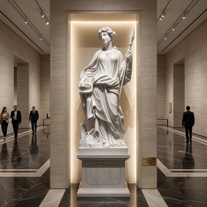 Estatua de la <span class=keywords><strong>Diosa</strong></span> Griega <span class=keywords><strong>Atenea</strong></span> Tallada a Mano en Mármol Blanco Natural de Tamaño Real, <span class=keywords><strong>Escultura</strong></span> de Dama con Lanza para Decoración de Jardín - Product Image 4