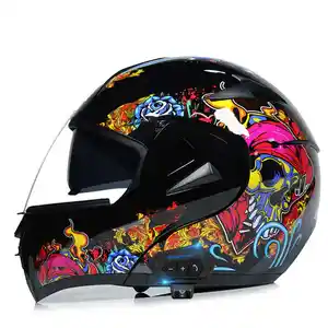 Встроенный Интеллектуальный Bluetooth-точечный двухобъективный мотоциклетный COSCO индивидуальный дорожный шлем для езды на все лицо