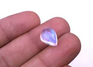 Cabujones con forma de pera suave de piedra lunar arcoíris Natural, cuentas sueltas de piedras preciosas de Fuego Azul increíble para la fabricación de joyas hechas a mano - Product Image 2