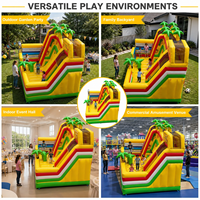 Grand château gonflable rond avec toboggan, structure de jeux gonflable commerciale pour enfants, pour parcs d'attractions et événements