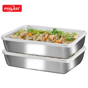 Pyglass biểu tượng tùy chỉnh kích thước lớn cấp thực phẩm thép không gỉ lưu trữ container sets nhà bếp tốt nhất Helper container với PP có nắp đậy - Product Image 4