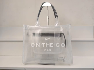 Custom Logo Luxury Tote Bags Water Resistant/Waterproof PVC Three-dimensional Transparent Recyclable Reusable Zipper Closure - Product Image 4
