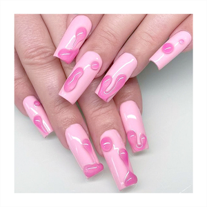 Gran oferta, <span class=keywords><strong>uñas</strong></span> de arte cuadradas largas, espejo, puntas de <span class=keywords><strong>uñas</strong></span> desnudas, colocación de <span class=keywords><strong>uñas</strong></span> azul <span class=keywords><strong>claro</strong></span> y flores rosas hechas a mano, <span class=keywords><strong>Uñas</strong></span> postizas artísticas - Product Image 3