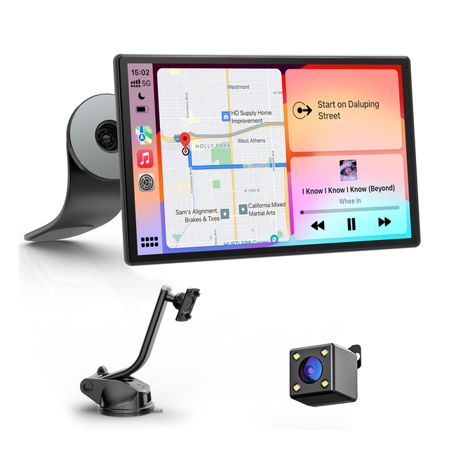 9" CarPlay Screen for Car with Apple CarPlay & Android Auto Portrait & Landscape Mode Touchscreen Backup Camera GPS Navigation