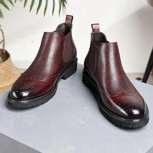 Zapatos de Hombre de Cuero Genuino de Primera Capa con Borde Abierto y Detalles de Perlas, Estilo Británico de Tres Secciones, Formales de Negocios, Personalizados y Nuevos - Product Image 3