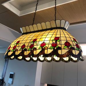 Lámpara Colgante Tiffany de 32'' para Mesa de Billar, Lámpara de Araña de Vidrio con 6 Luces LED para Mesa de Póker - Product Image 2