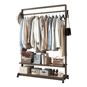 Yixin Bamboo Floor Standing <b>Clothes</b> <b>Rack</b> Removable European Style For Home Room Storage Drying - Product Image 5