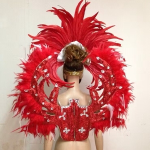 Party <strong>Halloween</strong> <strong>Decoration</strong>/feather Clothes Feather Headpiece Backplate Feather Headwear Backplate - Product Image 6