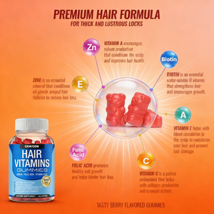Suplemen Kesehatan Dewasa Khusus untuk Pertumbuhan Rambut <span class=keywords><strong>Biotin</strong></span> Gummies - Formula Alami 60 Buah Tidak untuk Bayi Baru Lahir - Product Image 4