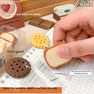 Conjunto de Borrachas Criativas com Tema de Comida em Desenho Animado, Biscoito e Chocolate, Realistas, Baixa Emissão de Pó, Alta Qualidade - Product Image 3