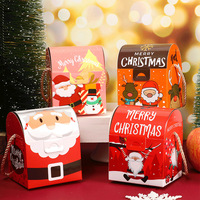 Boîte en papier du père noël sac à main en cuir de noël boîte d'emballage cadeau de réveillon de noël boîte vide en gros