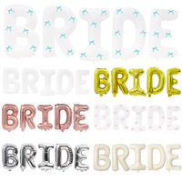Ballon BRIDE de 40 pouces pour enterrement de vie de jeune fille, douche nuptiale, blanc crème, bannière en feuille de Mylar avec lettres, bannière de ballons nuptiaux