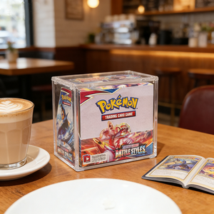 China Factory Direct Sale Custom Design clear Acrylic TCG Booster Box case with Magnetic Lid - Product Image 3