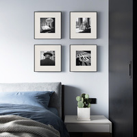 Peinture murale de style français noir et blanc, peinture rétro de paysage et de portrait, peinture en porcelaine de cristal pour la décoration intérieure