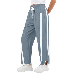 Pantalones Deportivos para Mujer FOXA, Pierna Ancha, Cintura con Cordón, Ligeros, Transpirables, con Franja Lateral, Casuales, con Bolsillos - Product Image 1