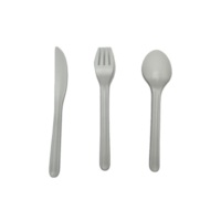 Ensemble de couverts en plastique en vrac personnalisé noir mat comprenant couteau à steak fourchette cuillère outils de cuisine ustensiles de cuisine