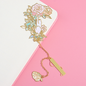 Hoogwaardige gepersonaliseerde logo vergulde eenvoudige metalen bladwijzer, op maat gemaakte luxe metalen bladwijzers - Product Image 6