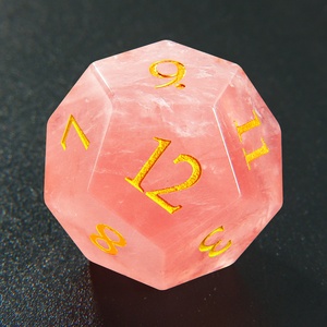 7Pcs Tùy Chỉnh Màu Hồng Pha Lê 16Mm Đa Diện Xúc Xắc Đặt Nhà Máy Bán Buôn Sang Trọng Handmade RPG Xúc Xắc Cho Dungeons Và Dragons - Product Image 2