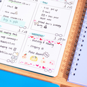 Planificador Semanal Espiral Bonito al por Mayor, Organizador de 100 Hojas, Agenda de Auto-Relleno, Diario para Regalos, Oficina, Trabajo, Escuela - Product Image 6
