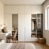 Armoire autoportante moderne et minimaliste, écologique, avec bureau intégré et étagères multifonctionnelles, gain de place, en bois, pour hôtel