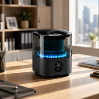 Purificateur d'air portable 2-en-1 anti-buée avec humidification, écran numérique HD, lumières LED colorées, 3 modes, faible bruit, pour la maison
