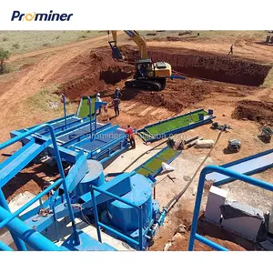 Minerai d'or concasseur de sable et agrégat de pierre, vibrateur d'usine de concentré d'or de sable, chute vibrante dans l'usine d'or alluviale mobile