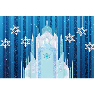 ฉากห<span class=keywords><strong>ล</strong></span>ังวินเทอร์วันเดอร์แลนด์ ปราสาทสีฟ้า หิมะตกในฤดูหนาว ฉากถ่ายภาพ วันเกิดเด็ก โต๊ะเค้ก ปาร์ตี้ แบนเนอร์ ปรับแต่งได้ - Product Image 2