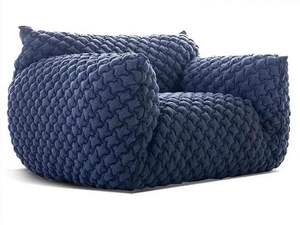 Fauteuil de détente bleu de style nordique, confortable, pour salon et chambre à coucher, meubles de maison - Product Image 5