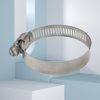Collier de serrage en acier inoxydable poli de style américain 201SS, collier de serrage pour tuyau en pouces HJAC SS-HG pour usage automobile et industriel