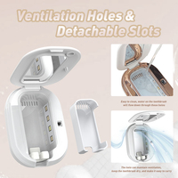 Caja Esterilizadora de Cepillos de Dientes UV de Plástico Recargable por USB, Luz LED, Eliminación de Bacterias al 99.9%, Portátil, 5 Minutos
