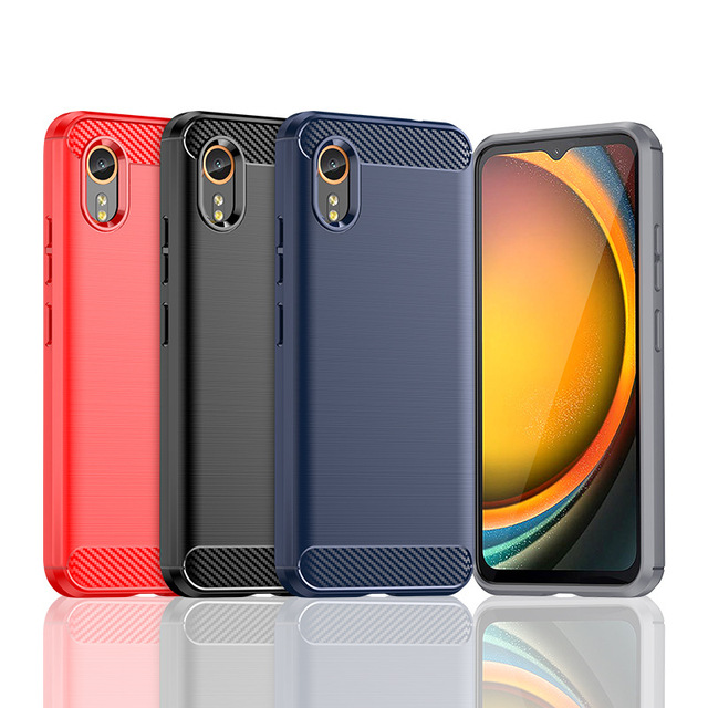 Protective TPU Soft Brushed Carbon Fiber Mobile Phone Accessory Case for Samsung Galaxy X Cover 7