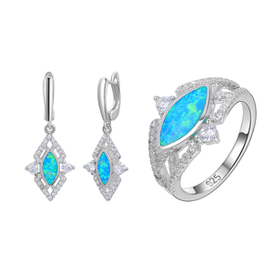 Ensemble de bijoux fins en argent sterling 925 avec opale rayonnante Allure magnifique <span class=keywords><strong>au</strong></span>-delà <span class=keywords><strong>des</strong></span> <span class=keywords><strong>mots</strong></span> - Product Image 1