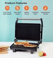 Machine à sandwich électrique 2 tranches, 180 degrés, pour une vie saine, presse à panini antiadhésive, grill, appareil de cuisson