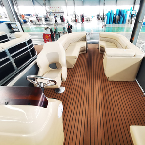 6.4m 21ft alüminyum lüks eğlence Tritoon yüzen aile parti göl yüzen bot satılık - Product Image 2