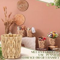 4 paniers tissés pour plantes, paniers de rangement en rotin tissé de style bohème pour la décoration et le rangement de la chambre et du salon