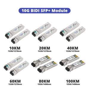 โมดูลรับส่งสัญญาณไฟเบอร์ออปติก 850nm 1310nm SM ไฟเบอร์เดี่ยว 10G SFP+ BiDi ระยะ 10 กม. 20 กม. 40 กม. 60 กม. 80 กม. 100 กม. - Product Image 3