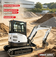 Mini-excavatrice compacte SH40 avec commande hydraulique intégrée stable, petite pelle pour travaux de fondation résidentielle et de rénovation de cour
