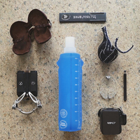 Bouteille d'eau pliable personnalisée pour le camping, les voyages et la course à pied - Réutilisable 250ml/350ml/500ml/750ml