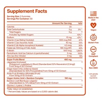 Gommes de vitamines de super fruits pour les soins de la peau des cheveux et des ongles et soutien du système immunitaire supplément de santé
