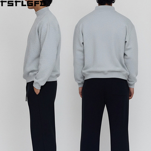 Custom Fleece Mock Neck Sweatshirt Men Heavyweight <b>Pullover</b> <b>Jumper</b> 500Gsm Men'S Hoodies&Sweatshirts Clothing Manufacturers Bulk - Product Image 5