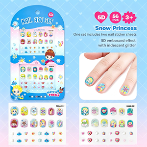 Nouveauté : Autocollants pour ongles 5D en relief pour enfants, ensemble de décalcomanies pour nail art, accessoires de décoration pour manucure enfant - Product Image 4