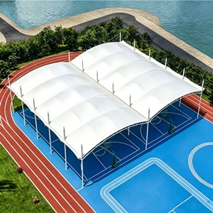 โครงสร้างหลังคาสนามกีฬาแบบตึง สำหรับสนามกีฬาโรงเรียน สนามแพเดิลเทนนิส ผลิตโดยผู้ผลิตมืออาชีพ - Product Image 4