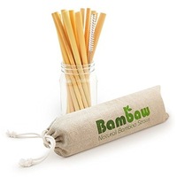 Mini boissons en paille de bambou biodégradables biologiques naturelles avec logo personnalisé