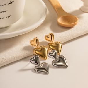 Fabricante de Aretes, Aretes Clásicos de Acero Inoxidable, Aretes de Moda con Forma de Corazón, Aretes de San Valentín, Joyería para Mujer - Product Image 3