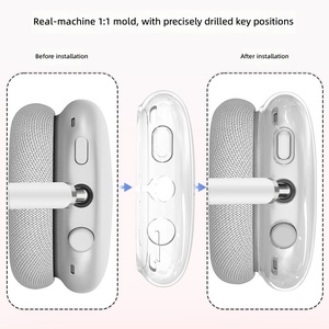 Étui de protection pour Airpods <span class=keywords><strong>Max</strong></span> avec design transparent en TPU, anti-rayures, antichoc, protection complète - Product Image 5