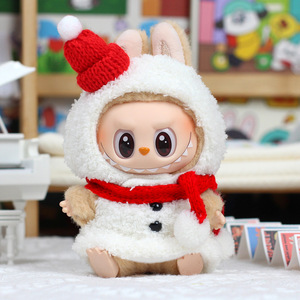 Second Generation Labubu <b>Doll</b> Clothes Christmas Snowman Outfit Vinyl <b>Doll</b> <b>Accessories</b> For Blind Box Keychain Sitting Party - Product Image 3
