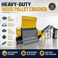 Broyeur de palettes en bois industriel 37KW, concasseur de palettes usagées avec convoyeur, équipement de recyclage du bois robuste