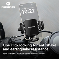 Support de téléphone pour vélo ROCKBROS à 3 griffes, verrouillage mécanique, antichoc, 360° °   Rotation universelle pour moto et vélo