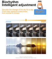 Lumière circulaire intelligente Tuya, faux puits de lumière circulaire LED, faux fenêtre, panneau lumineux bleu intelligent